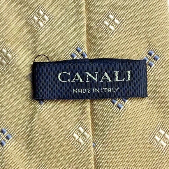 CANALI. Classy cream yellow textured all  Silk tie made in Italy 🇮🇹 - Picture 1 of 7